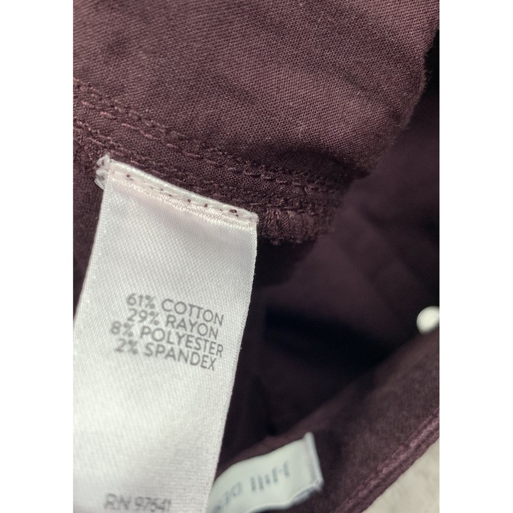 J Jill Authentic Fit Slim Ankle Jeans Womens Size 10R Burgundy Stretch Denim - Picture 7 of 8